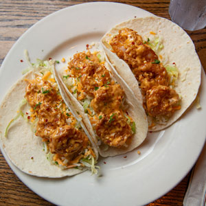 KICKIN’ SHRIMP TACOS